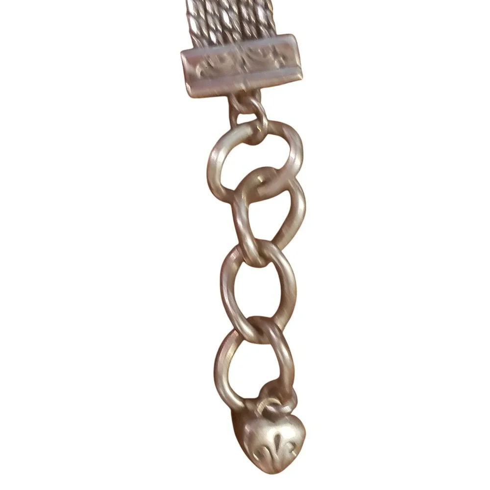 Brighton Tivoli Silver Tone Ladies Watch with Chain Accent and‎ Heart Charm